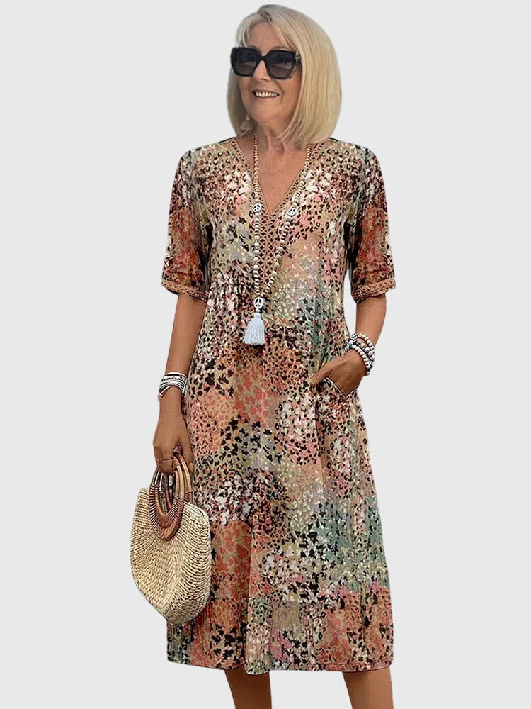 Monica | Elegant Floral Midi Dress