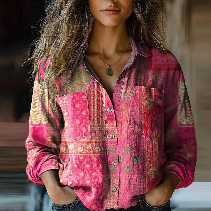 Nanna | Retro Floral Print Blouse