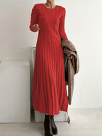Elowen | Elegant Cable-Knit Maxi Dress