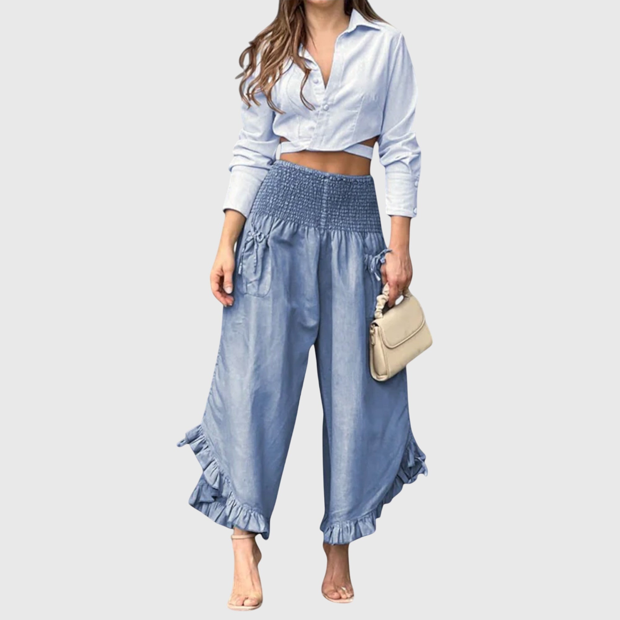 Rachie | Casual Trousers with Fashionable Pleats