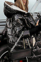 Lina | Long, Warm Quilted Jacket with Generous Hood
