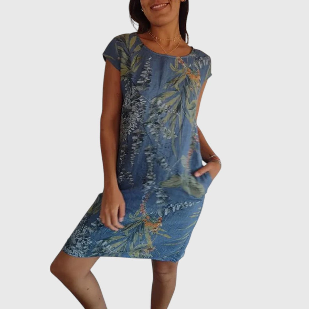 Frances - Leaf Print Dress
