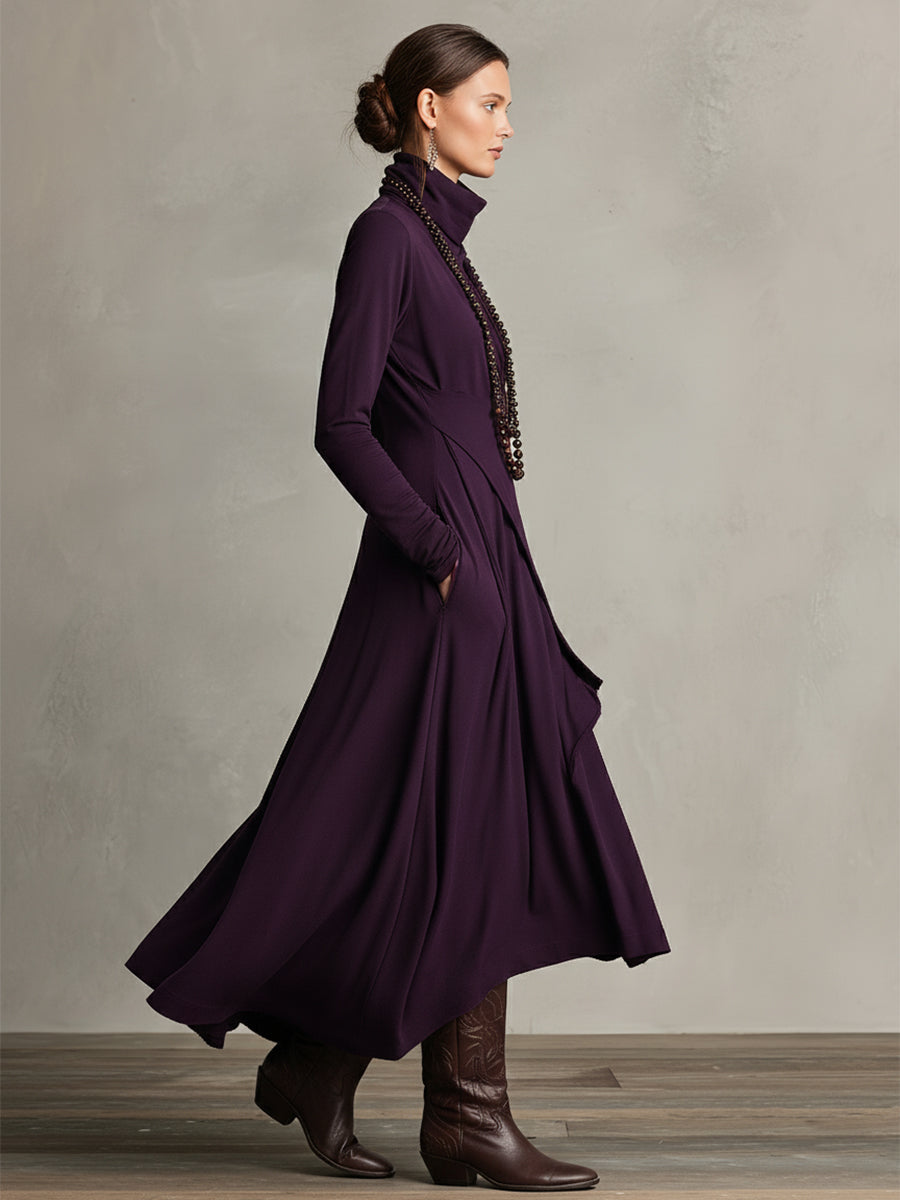 Natalia | Asymmetrical Maxi Knit Dress